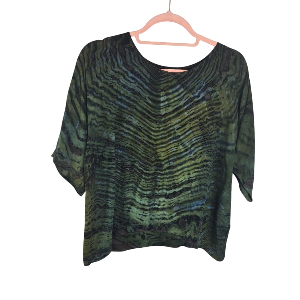Vintage Green and Black Blouse